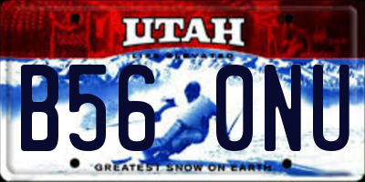UT license plate B560NU
