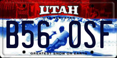 UT license plate B560SF
