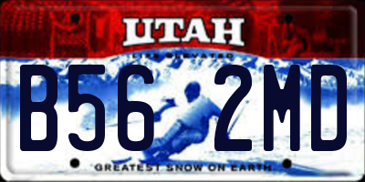 UT license plate B562MD
