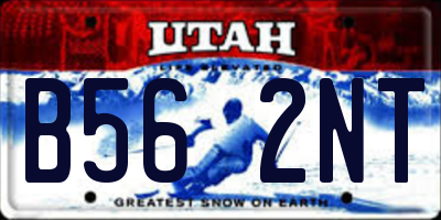 UT license plate B562NT