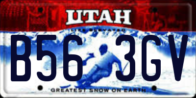 UT license plate B563GV