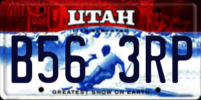 UT license plate B563RP
