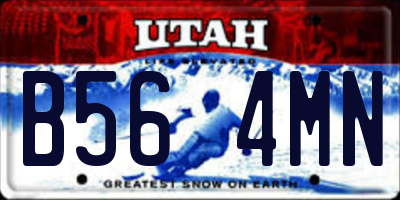 UT license plate B564MN