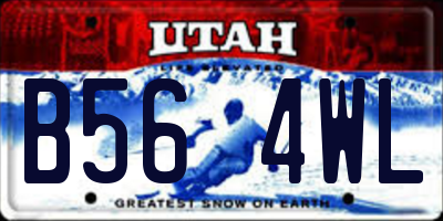 UT license plate B564WL