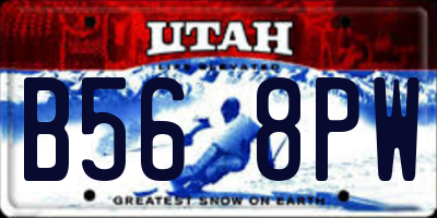 UT license plate B568PW