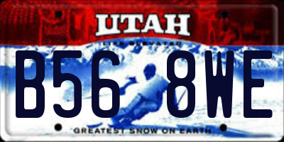 UT license plate B568WE