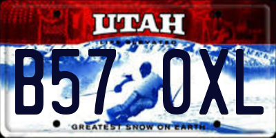 UT license plate B570XL