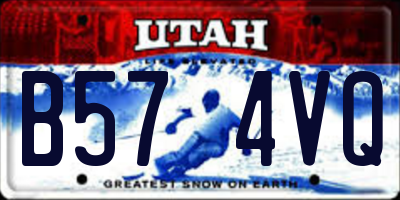 UT license plate B574VQ