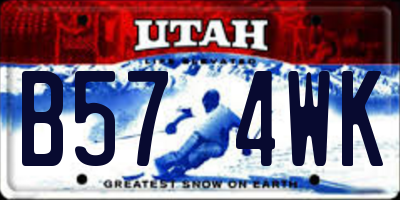 UT license plate B574WK