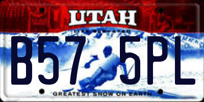 UT license plate B575PL