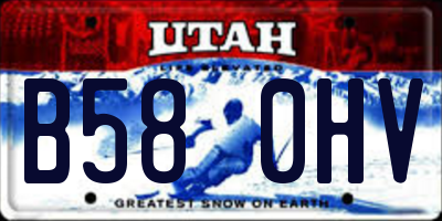 UT license plate B580HV