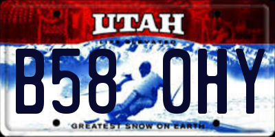 UT license plate B580HY