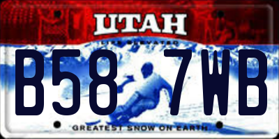 UT license plate B587WB