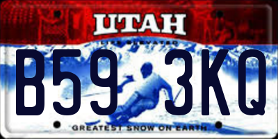 UT license plate B593KQ