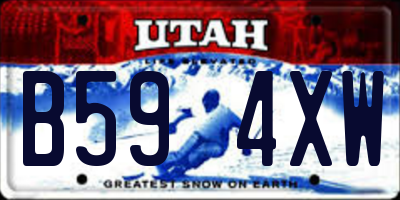 UT license plate B594XW