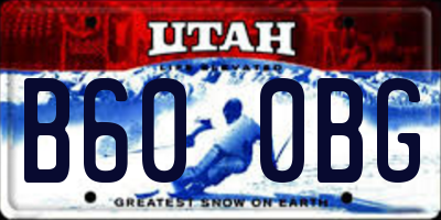 UT license plate B600BG