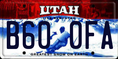 UT license plate B600FA