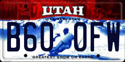 UT license plate B600FW
