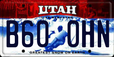 UT license plate B600HN