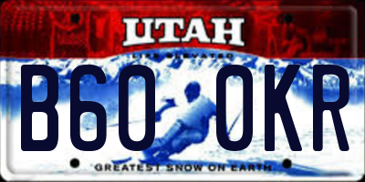UT license plate B600KR