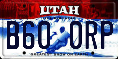 UT license plate B600RP