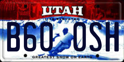 UT license plate B600SH