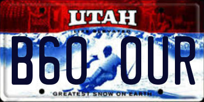 UT license plate B600UR