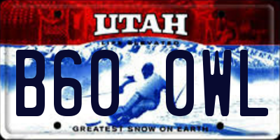 UT license plate B600WL