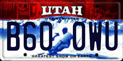 UT license plate B600WU
