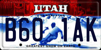 UT license plate B601AK