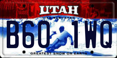 UT license plate B601WQ