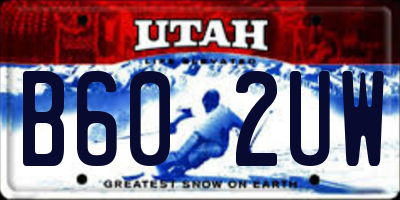 UT license plate B602UW