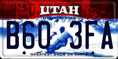 UT license plate B603FA