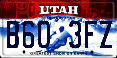 UT license plate B603FZ