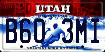 UT license plate B603MI