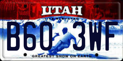 UT license plate B603WF