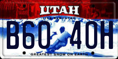 UT license plate B604OH