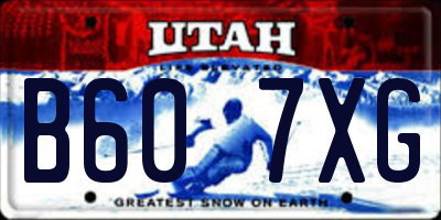 UT license plate B607XG