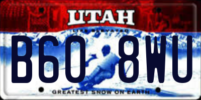 UT license plate B608WU