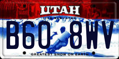 UT license plate B608WV