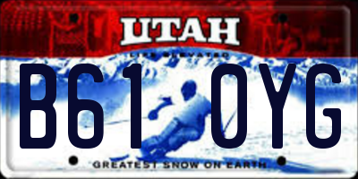 UT license plate B610YG