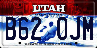 UT license plate B620JM