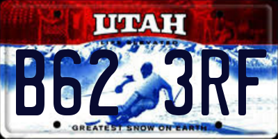 UT license plate B623RF