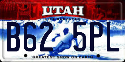 UT license plate B625PL