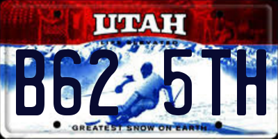 UT license plate B625TH