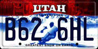 UT license plate B626HL