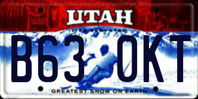 UT license plate B630KT
