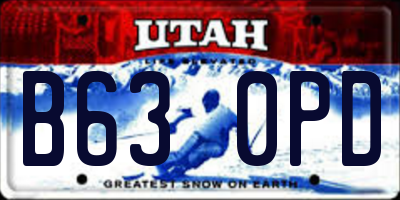 UT license plate B630PD