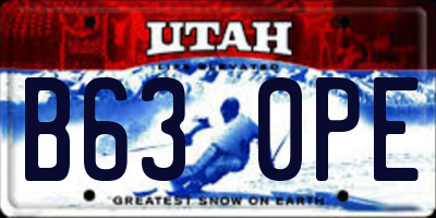 UT license plate B630PE