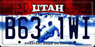 UT license plate B631WI